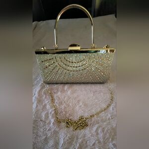 Radiant Gold Crystal Clutch